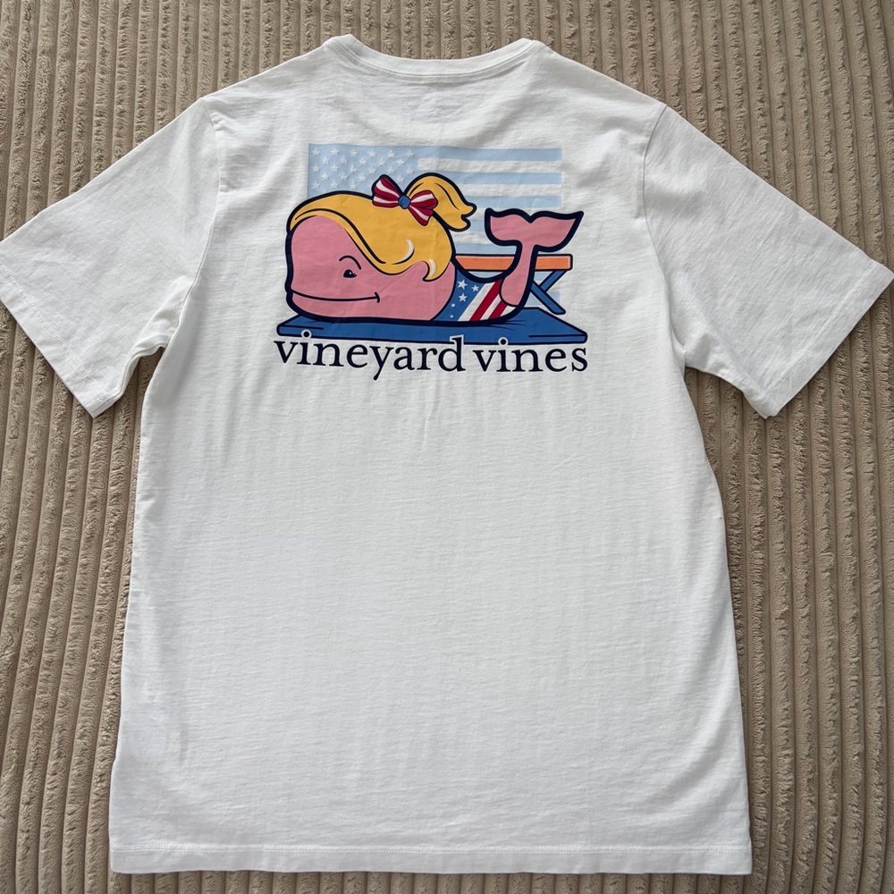 EUC Girl’s Vineyard Vines USA Gymnastics Whale T-Shirt Large 16